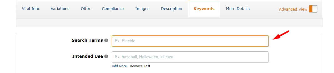 New Search Terms Setup