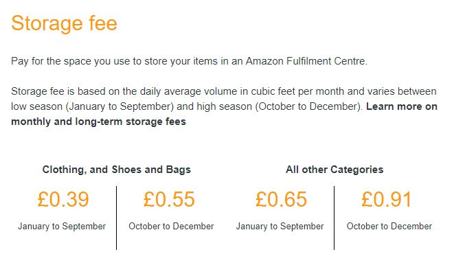 amazon storage fees