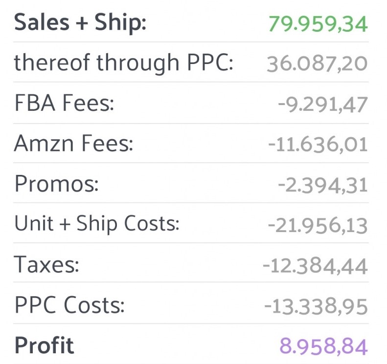 sellics profit dashboard