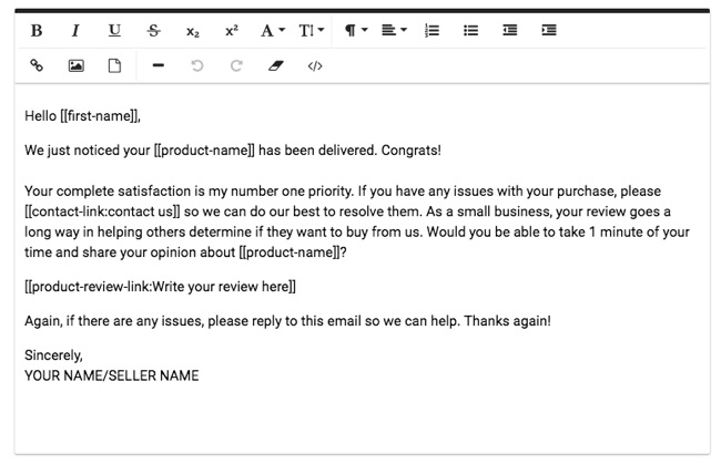 feedback genius email template